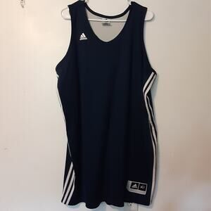 Adidas Basketball Jersey Mens Size XLT Reversible Blue White Climalite Athletic